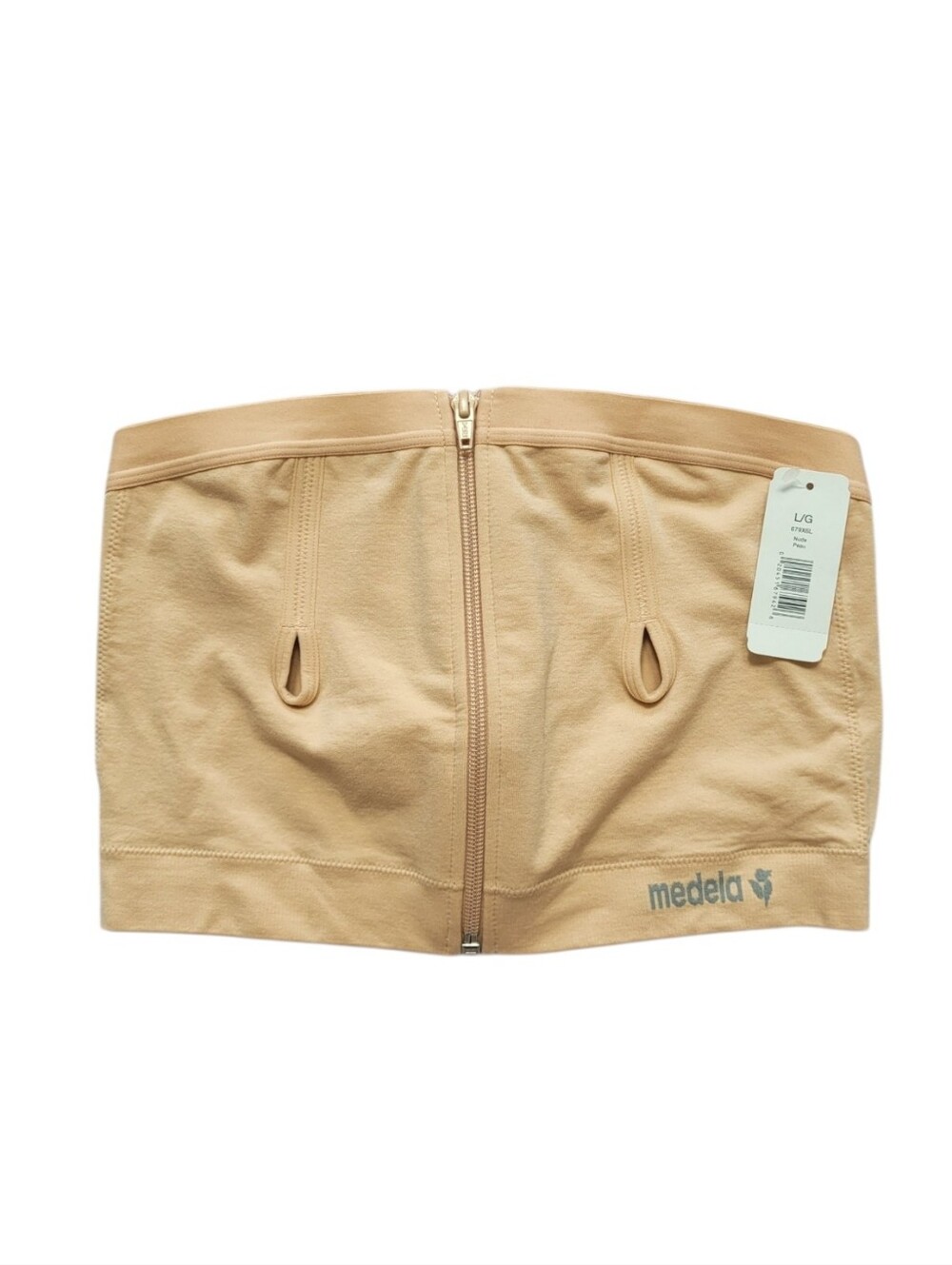 MEDELA Nude Hands Free Zip Easy Expression Nursing Pumping Bustier Bandeau Large